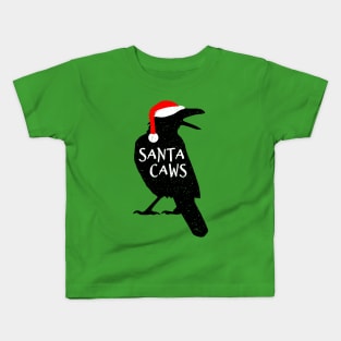 Funny Christmas Crow - Santa Caws Kids T-Shirt